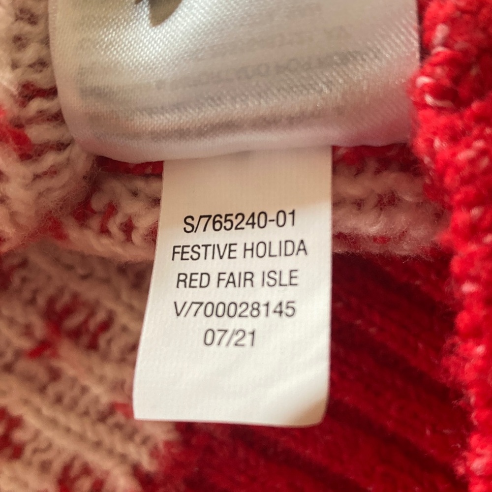 Old Navy festive holiday red & white fair isle women’s M cardigan reindeer snow - Picture 5 of 10